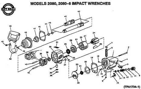 Part Location Diagram of 2161-739 Ingersoll Rand Gasket, Handle